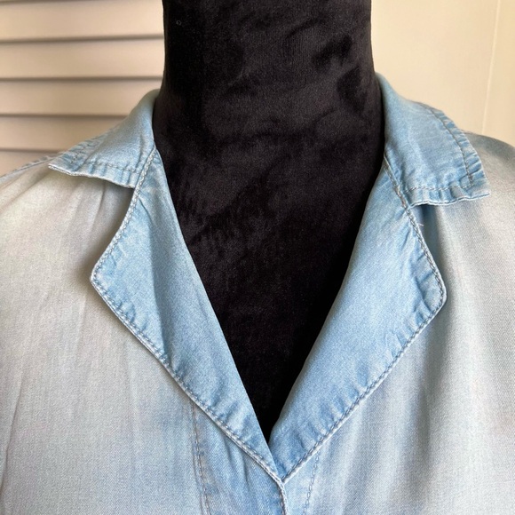 Lulu's Light Blue Denim Button-Up Shirt Dress - Picture 4 of 4